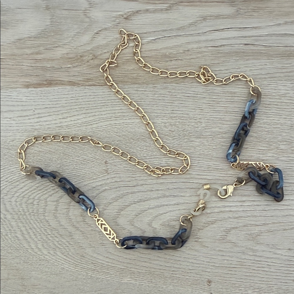 Gold and Blue Eyeglass Chain